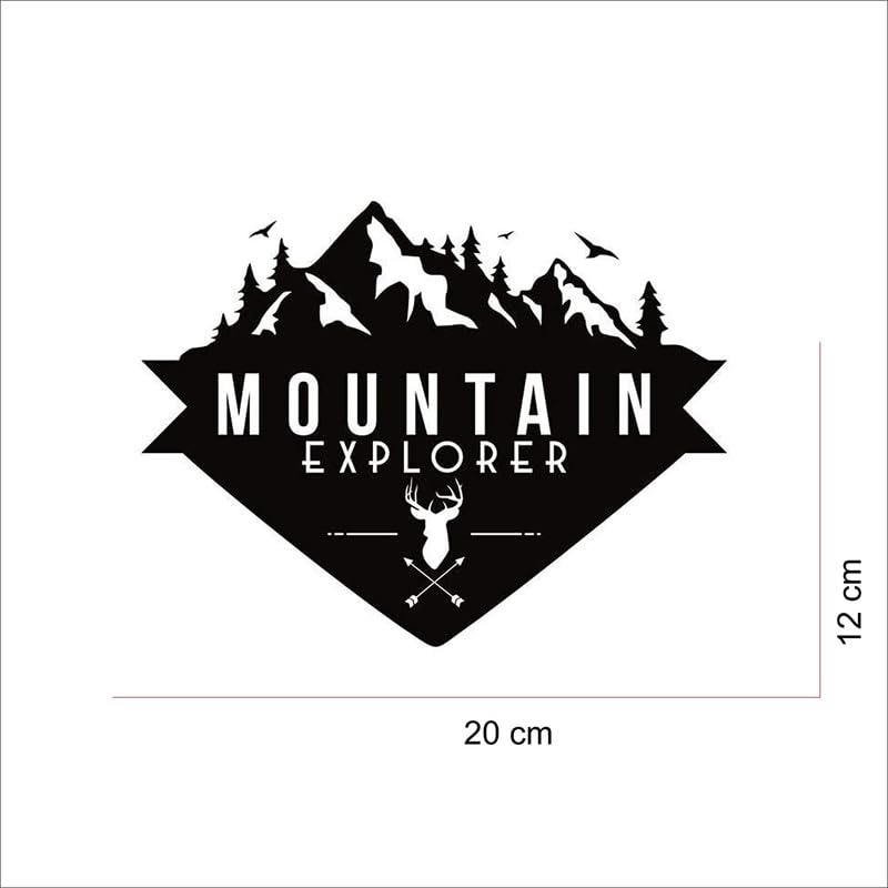 car stickers exterior for sides hood bumper vinyl die cut black color mountain explorer adventurous 4 x 4 suvs standard decals l x h 20.00 cm x 12.00 cm-self-adhesive