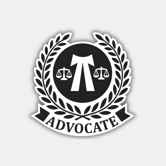 Advocate Emblem of Honor Window Sticker, Durable Vinyl, Black & White Design Set of 2