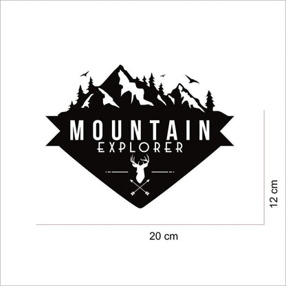 Car Stickers Exterior for Sides Hood Bumper Vinyl Die Cut Black Color Mountain Explorer Adventurous 4 X 4 Suvs Standard Decals L X H 20.00 Cm X 12.00 Cm-Self-Adhesive