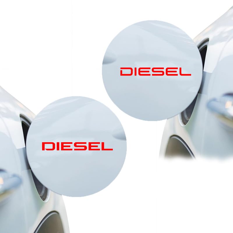 diesel decal for car tank cap, long-lasting waterproof vinyl sticker 1 pack, 2 pieces (black)