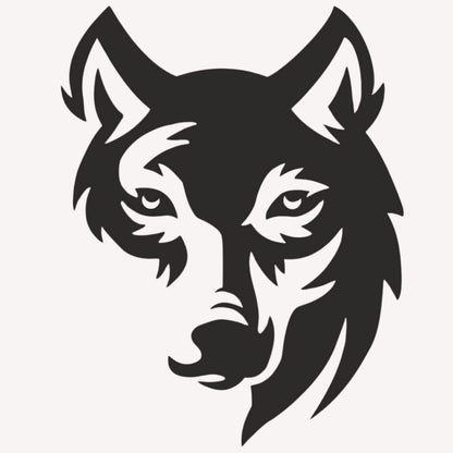 Face of Wolf Nice & Trendy Look Exterior Car Sticker Self-Adhesive, Waterproof Decal Vinyl for All Car Sticker (2Pcs) Size (8.5cm X 11cm)_C10