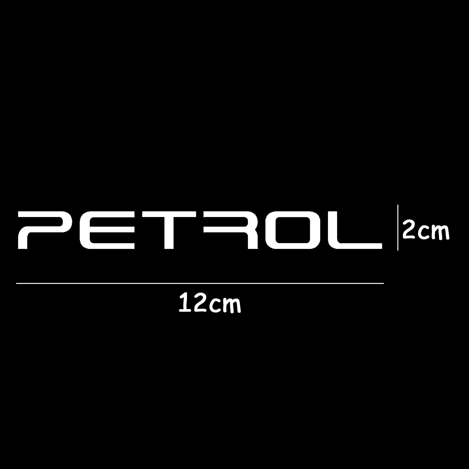 Petrol Sticker for Car Fuel Tank, Branded self Adhesive Vinyl Sticker(12cm X 2cm) White