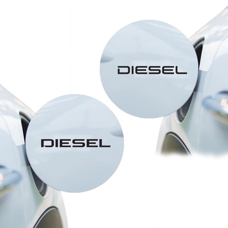 diesel decal for car tank cap, long-lasting waterproof vinyl sticker 1 pack, 2 pieces (black)