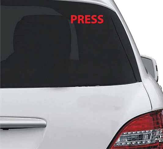 SHIVOID® Professional Press-On Car Window Stickers - 15x4 cm, Pack of 2 | Premium Durable Inside Car Decals for Customization