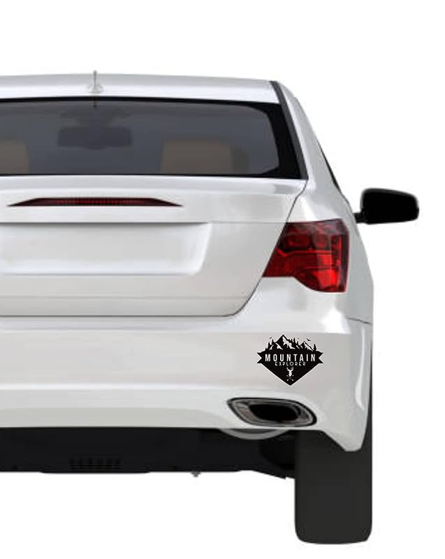 Car Stickers Exterior for Sides Hood Bumper Vinyl Die Cut Black Color Mountain Explorer Adventurous 4 X 4 Suvs Standard Decals L X H 20.00 Cm X 12.00 Cm-Self-Adhesive