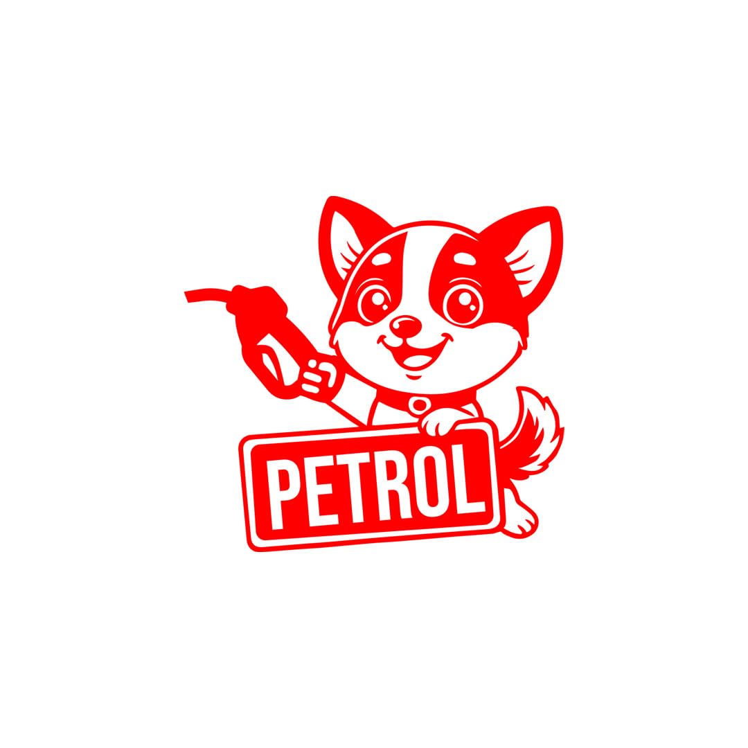 bright petrol sticker for car fuel cap (black)