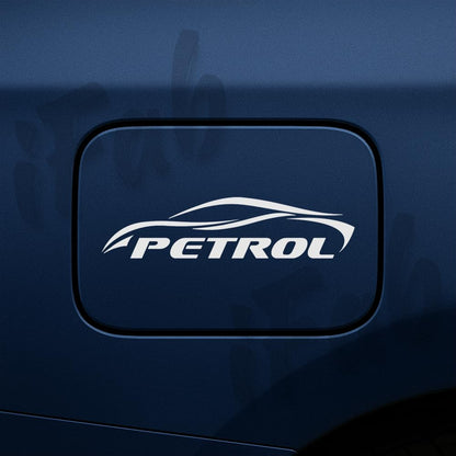 Petrol Sticker for Car – Decal for Petrol-Only Vehicle, Waterproof & Durable Vinyl Label, Size 12.5 x 3 cm (Pack of 1) (White)