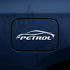 Petrol Sticker for Car – Decal for Petrol-Only Vehicle, Waterproof & Durable Vinyl Label, Size 12.5 x 3 cm (Pack of 1) (White)