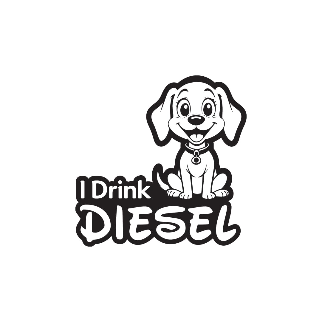 diesel decal for car tank cap, long-lasting waterproof vinyl sticker 1 pack, 2 pieces (black) m5