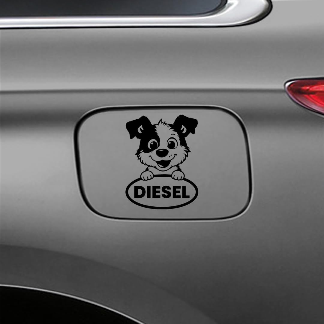 diesel decal for car tank cap, long-lasting waterproof vinyl sticker 1 pack, 2 pieces (black) m6