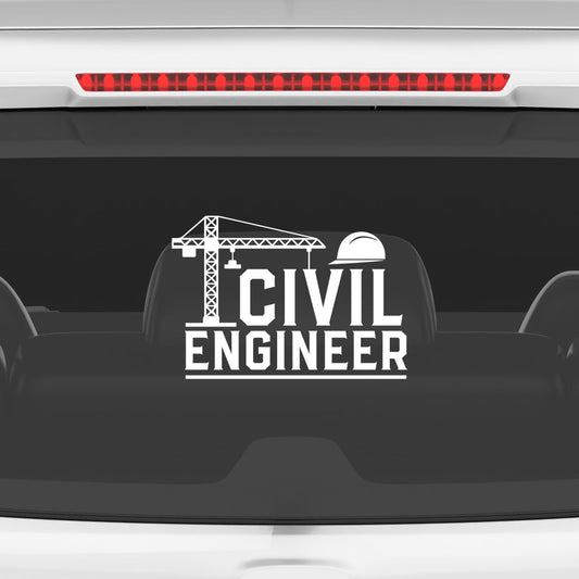 Civil Engineer Sticker for Car - Professional Decal for Vehicles