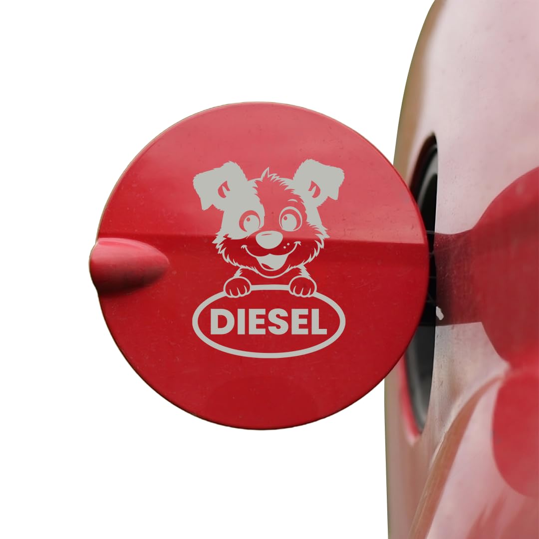 diesel decal for car tank cap, long-lasting waterproof vinyl sticker 1 pack, 2 pieces (black) m6