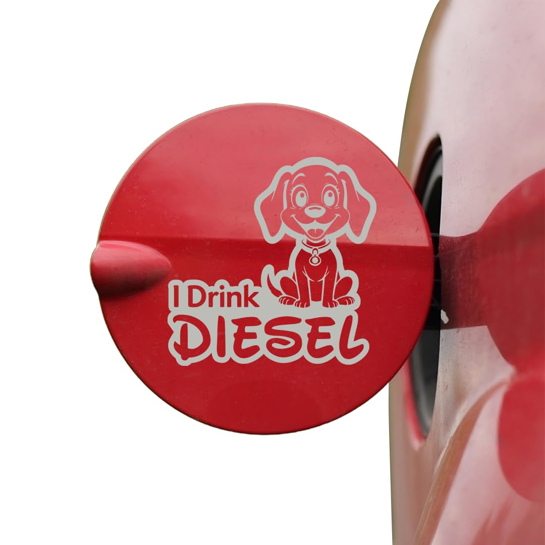 diesel decal for car tank cap, long-lasting waterproof vinyl sticker 1 pack, 2 pieces (black) m5