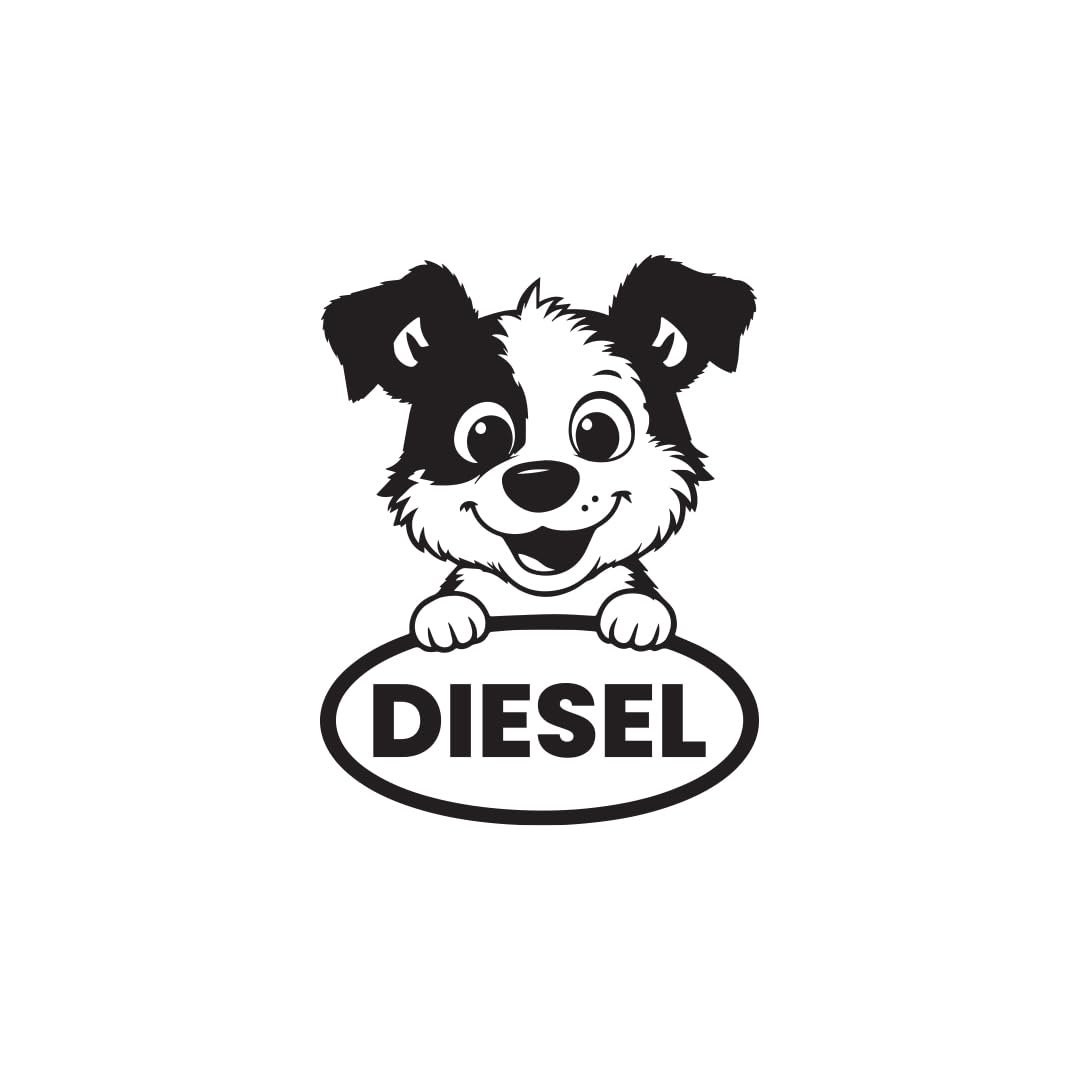 diesel decal for car tank cap, long-lasting waterproof vinyl sticker 1 pack, 2 pieces (black) m6