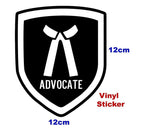 Advocate Emblem of Honor Window Sticker, Black & White 5.5 inch | Advocate Lawyer Sign Logo Sticker Pack of 2 Waterproof Vinyl Stickers Comaptible for Cars and Two Wheelers