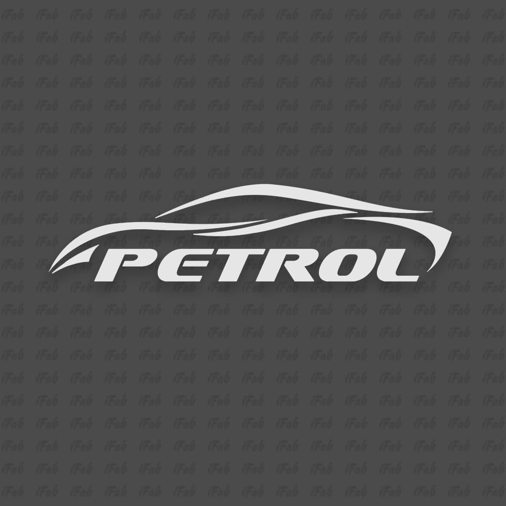 petrol sticker for car – decal for petrol-only vehicle, waterproof & durable vinyl label, size 12.5 x 3 cm (pack of 1) (white)