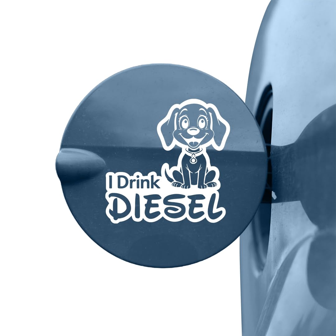diesel decal for car tank cap, long-lasting waterproof vinyl sticker 1 pack, 2 pieces (black) m5