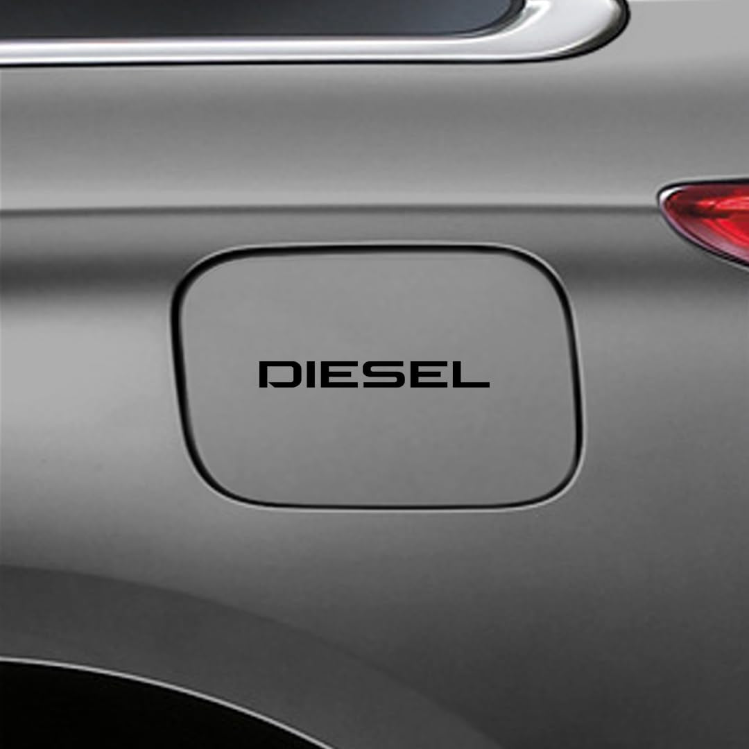 diesel decal for car tank cap, long-lasting waterproof vinyl sticker 1 pack, 2 pieces (black)