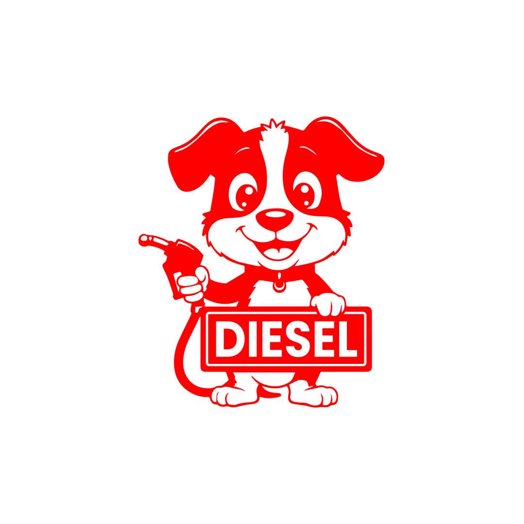 diesel decal for car tank cap, long-lasting waterproof vinyl sticker 1 pack, 2 pieces (black) m4
