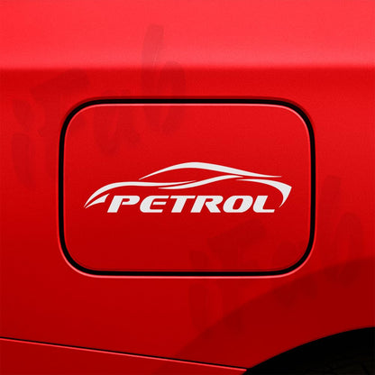 Petrol Sticker for Car – Decal for Petrol-Only Vehicle, Waterproof & Durable Vinyl Label, Size 12.5 x 3 cm (Pack of 1) (White)