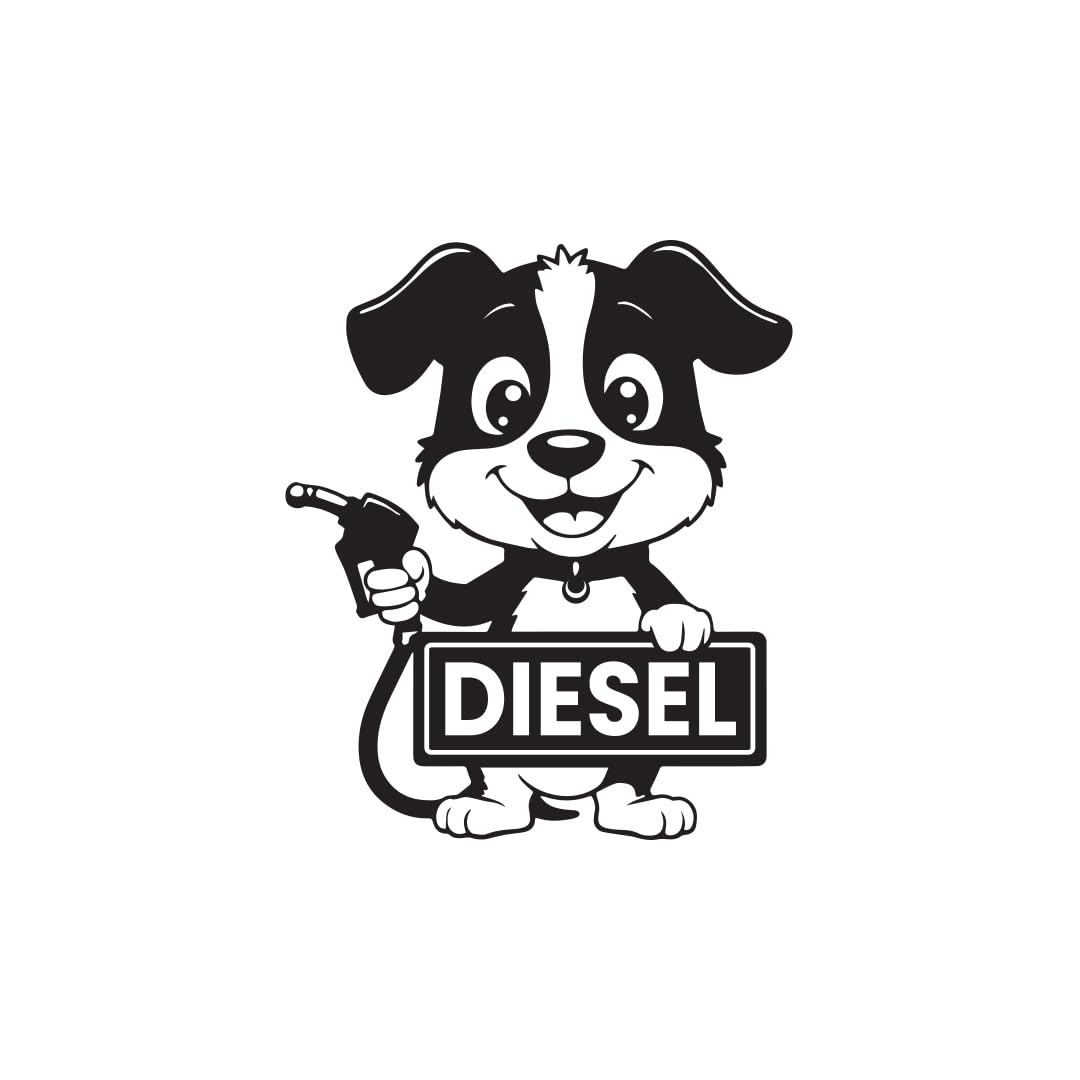 diesel decal for car tank cap, long-lasting waterproof vinyl sticker 1 pack, 2 pieces (black) m4