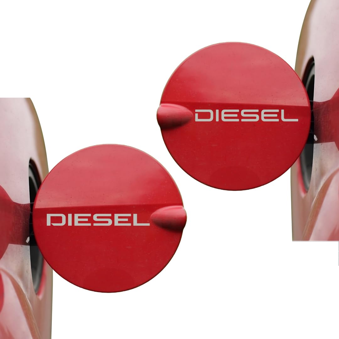 diesel decal for car tank cap, long-lasting waterproof vinyl sticker 1 pack, 2 pieces (black)