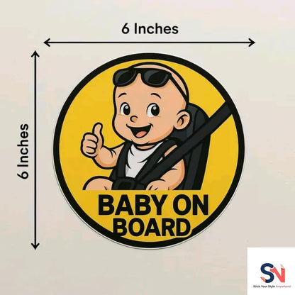 Baby On Board Car Stickers Pack of 2 – Cute Vinyl Safety Sign Decals for Car Window, Weatherproof & Waterproof Baby on Board Sign, Easy to Apply...