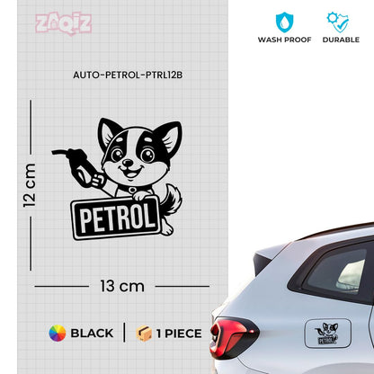 Bright Petrol Sticker for Car Fuel Cap (Black)