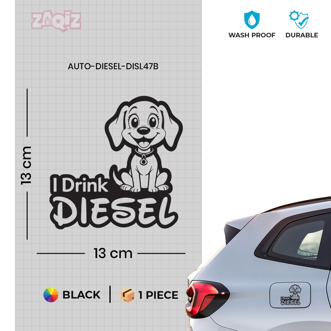 diesel decal for car tank cap, long-lasting waterproof vinyl sticker 1 pack, 2 pieces (black) m5