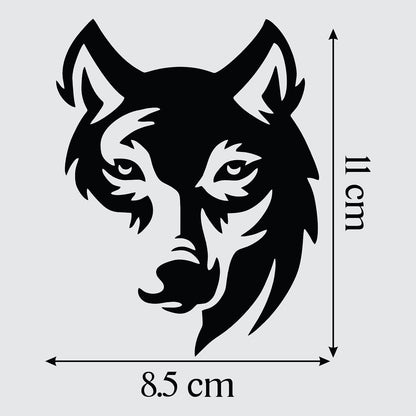 Face of Wolf Nice & Trendy Look Exterior Car Sticker Self-Adhesive, Waterproof Decal Vinyl for All Car Sticker (2Pcs) Size (8.5cm X 11cm)_C10