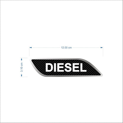 3D Diesel Logo UV DTF Sticker for Car Fuel Tank