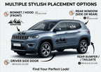 Adventure Mountain Car Sticker 41x16 cm – Black Vinyl Decal for Car Door, Bonnet, Hood & Bumper | Waterproof Self Adhesive 4x4 SUV Off-Road Graphic Styling Sticker
