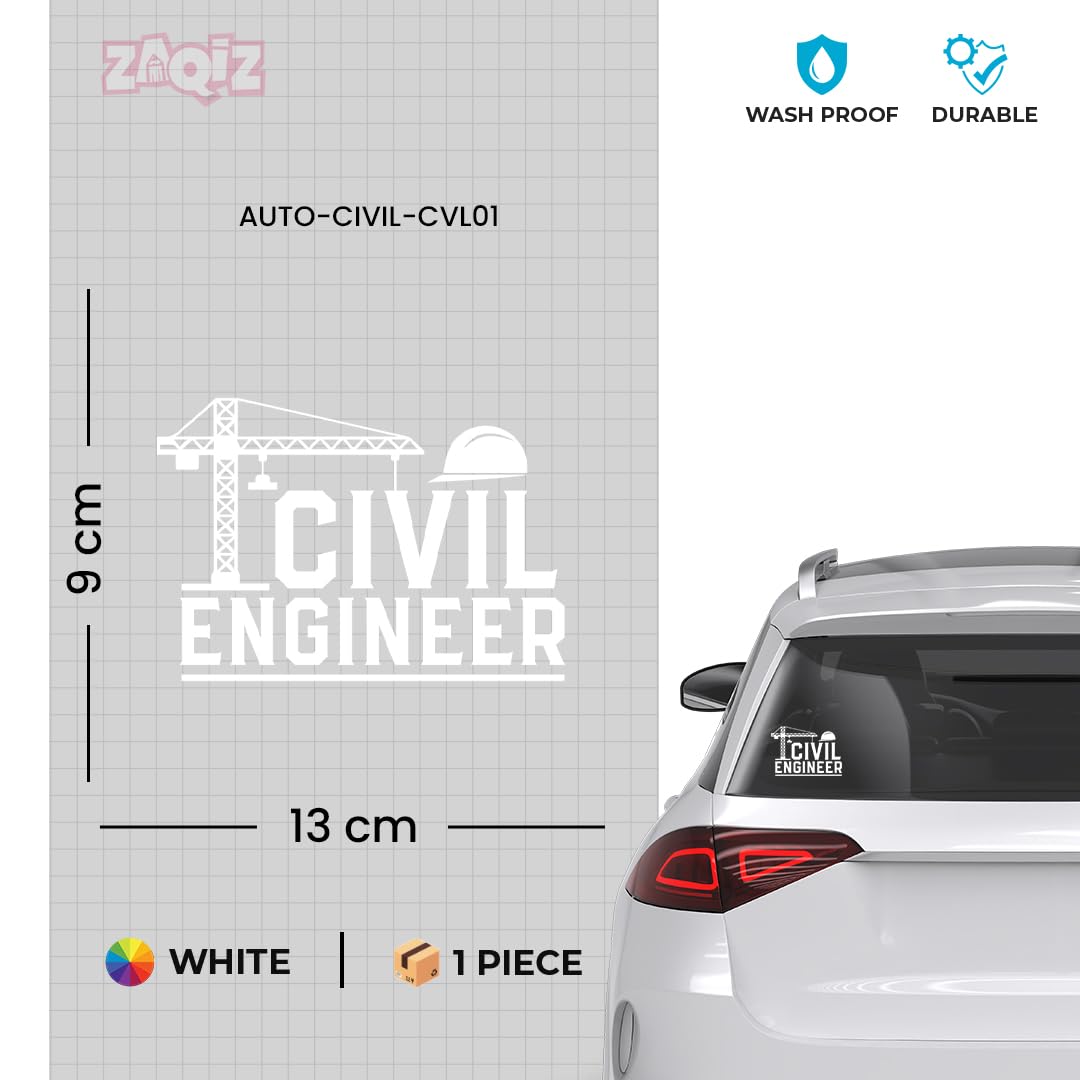 civil engineer sticker for car - professional decal for vehicles