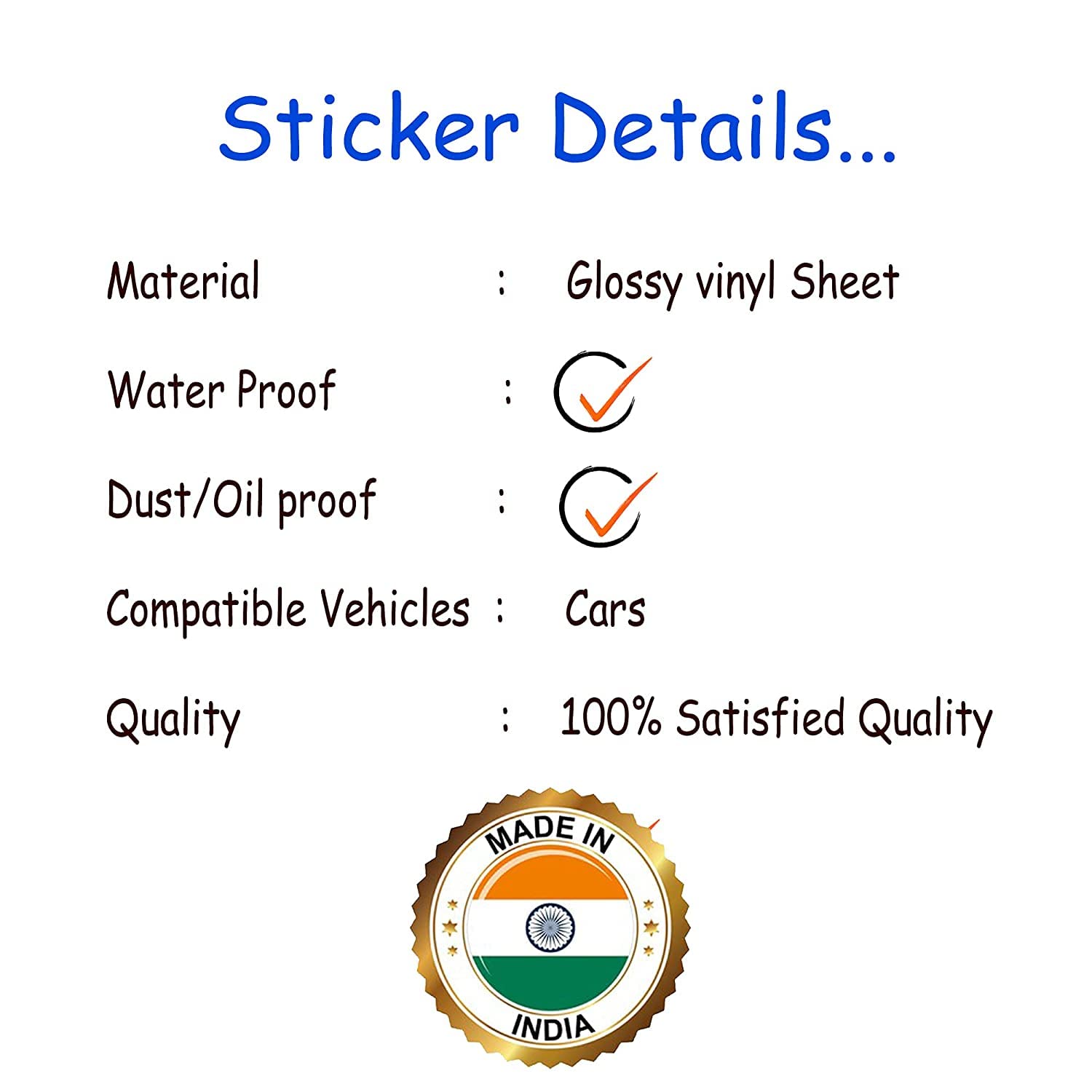 Petrol Sticker for Car Fuel Tank, Branded self Adhesive Vinyl Sticker(12cm X 2cm) White