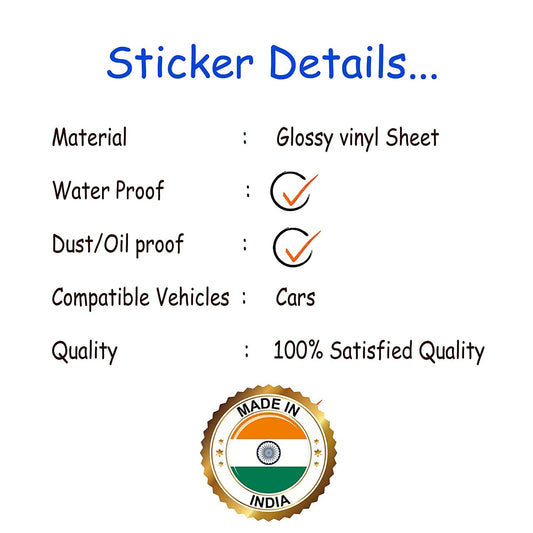Petrol Sticker for Car Fuel Tank, Branded self Adhesive Vinyl Sticker(12cm X 2cm) White