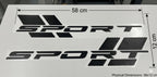 port Letter Car Sticker (Black) 2 PCS 58x12 cm | Side Door Vinyl Decal for Car, SUV & Truck | Waterproof Self Adhesive Racing Stripe Graphic for Exterior Body Styling