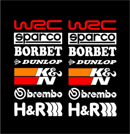 Racing Sponsors Graphic Logo -14 Pieces Car Sticker Vinyl Decal PVC for Sides, Hoods, Bumper (Large)