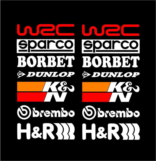 Racing Sponsors Graphic Logo -14 Pieces Car Sticker Vinyl Decal PVC for Sides, Hoods, Bumper (Large)