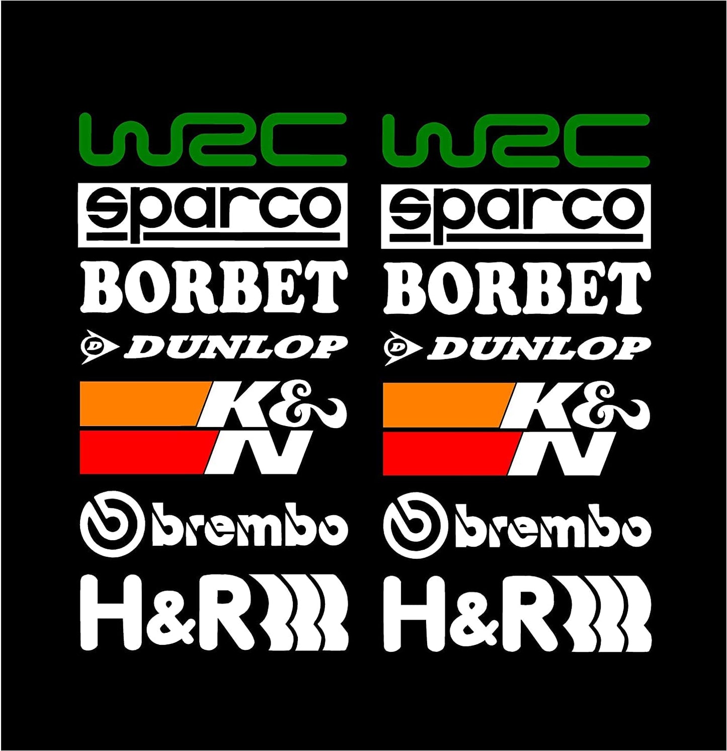 racing sponsors graphic logo -14 pieces car sticker vinyl decal pvc for sides, hoods, bumper (large)