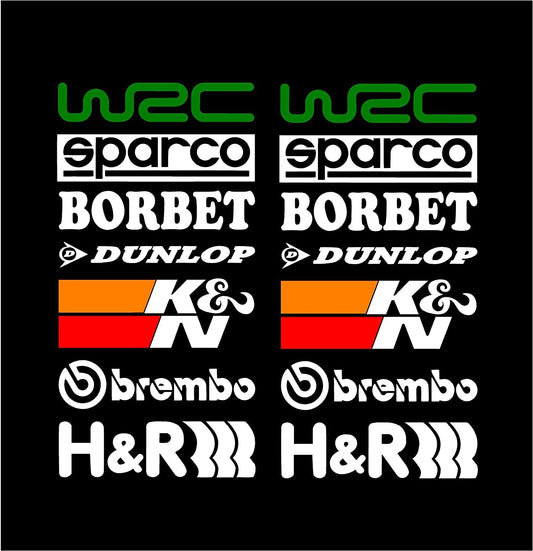 Racing Sponsors Graphic Logo -14 Pieces Car Sticker Vinyl Decal PVC for Sides, Hoods, Bumper (Large)