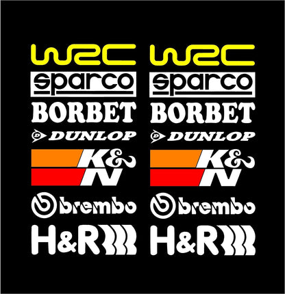 Racing Sponsors Graphic Logo -14 Pieces Car Sticker Vinyl Decal PVC for Sides, Hoods, Bumper (Large)