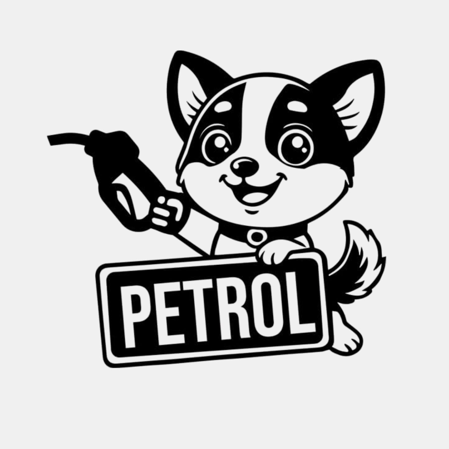 bright petrol sticker for car fuel cap (black)