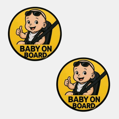 Baby On Board Car Stickers Pack of 2 – Cute Vinyl Safety Sign Decals for Car Window, Weatherproof & Waterproof Baby on Board Sign, Easy to Apply...