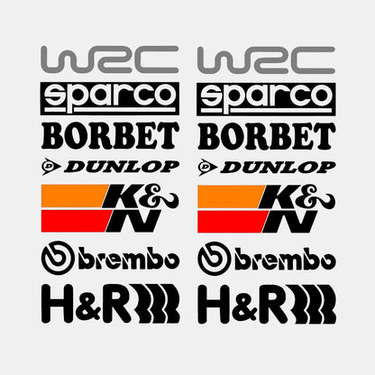 Racing Sponsors Graphic Logo -14 Pieces Car Sticker Vinyl Decal PVC for Sides, Hoods, Bumper (Large)